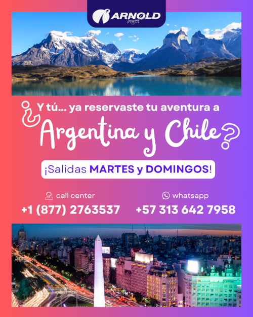 Argentina y Chile con salidas fijas todos los Martes y Domingos